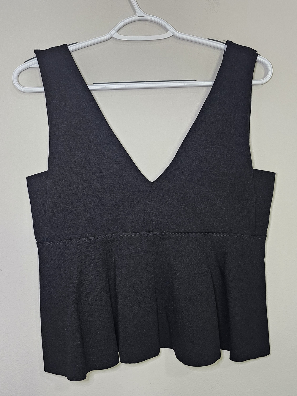 Silence + Noise Black V-Neck Peplum Top